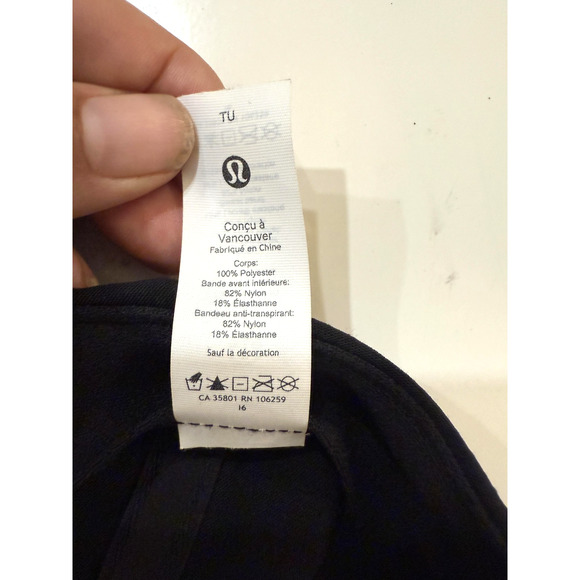 Lululemon Hat Women One Size Black Athletic Running Cap Strap back Training Golf - Picture 8 of 8
